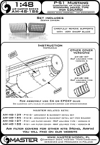 Aircraft detailing sets (resin) 1/48 P-51 Mustang - carburator air filter cover - standard holed type (designed to be used with Eduard kits)