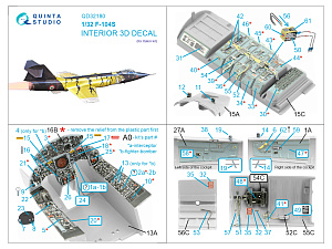 F-104S 3D-Printed & coloured Interior on decal paper (Italeri)