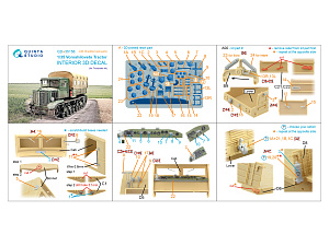 Voroshilovets Tractor 3D-Printed & coloured Interior on decal paper (Trumpeter) (with 3D-printed resin parts) 