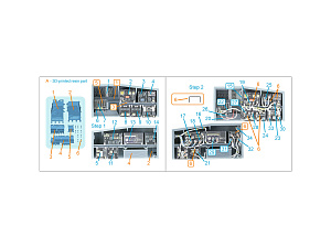 AH-64A forward avionics bays 3D-Printed & coloured Interior on decal paper (Trumpeter) (with 3D-printed resin parts)