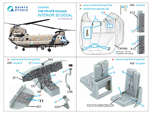 CH-47D 3D-Printed & coloured Interior on decal paper (HobbyBoss)