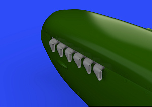 Additions (3D resin printing) 1/32 Supermarine Spitfire Mk.IXc exhaust stack - fishtail (designed to be used with Revell kits) 