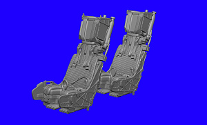 Additions (3D resin printing) 1/48  F/A-18 Hornet D / E / G catapult seat (two-seat version) (RESArm)