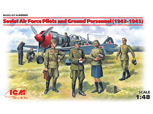 Figures (resin) 1/48 Soviet AF Pilots and Ground Personnel 1943-45 (ICM)