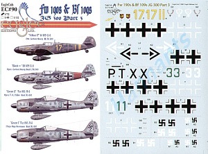 Decal 1/72 Messerschmitt Bf-109G and Focke-Wulf Fw-190A-6 (4) (Eagle Cal)