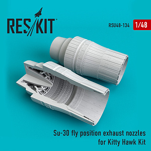 Additions (3D resin printing) 1/48 Sukhoi Su-30 fly position exhaust nozzles (ResKit)