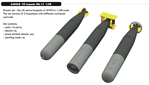 Additions (3D resin printing) 1/48 US torpedo Mk.13 