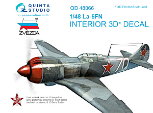 La-5FN 3D-Printed & coloured Interior on decal paper (for Zvezda kit)
