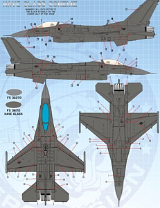 Decal 1/48 Lockheed-Martin F-16 Stencils (LATE) [F-16C F-16D] (Furball Aero-Design)