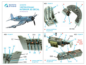 F4U-2 Corsair 3D-Printed & coloured Interior on decal paper (Hobby Boss)