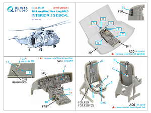 Westland Sea King HU.5 3D-Printed & coloured Interior on decal paper (Airfix) (Small version)