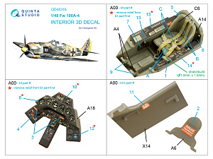 Fw 190A-4 3D-Printed & coloured Interior on decal paper (Hasegawa)