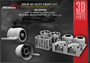 Additions (3D resin printing) 1/48 Bristol Hercules Engine (for Tamiya) (RESarm)