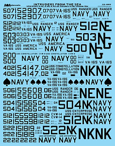 Decal 1/32INTRUDERS FROM THE SEA¶USN/USMC Grumman A-6A, A-6B, & KA-6D Intruders in the Vietnam War  (AOA Decals)