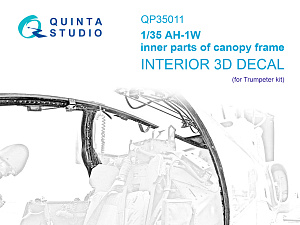 AH-1W inner parts of canopy frame (Trumpeter)
