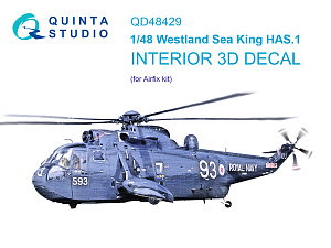 Westland Sea King HAS.1 3D-Printed & coloured Interior on decal paper (Airfix)