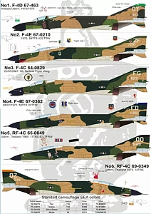 Decal 1/48 McDonnell F-4 Phantom II in Vietnam war (6) (Print Scale)