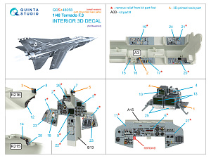 Tornado F.3 3D-Printed & coloured Interior on decal paper (Revell) (small version) (with 3D-printed resin parts)