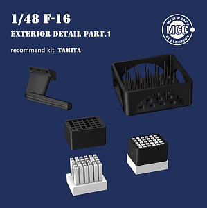 Additions (3D resin printing) 1/48 Lockheed-Martin F-16C/F-16CJ Fighting Falcon Exterior Detail Part 1 (3D-Printed) (designed to be used with Tamiya kits)