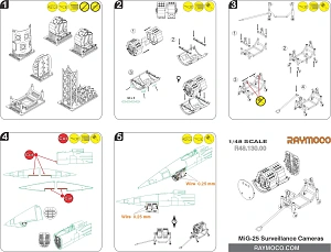 Additions (3D resin printing) 1/48 Collection of 4 sets for MiG-25 (Surveillance Cameras) (Raymoco)