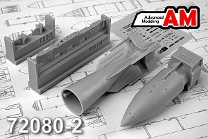 Additions (3D resin printing) 1/72 244N (RN-24) with BD3-56FNM rack Soviet nuclear bomb (Advanced Modeling) 