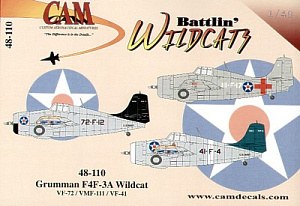 Decal 1/48 Grumman F4F-3A Wildcats 1941 (3) (CAM)
