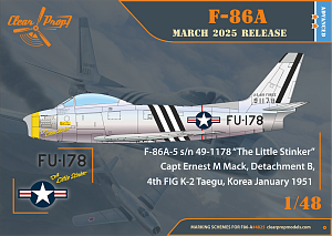 Model kit 1/48 F-86A in Korea early variants (3x camo) (Clear Prop)