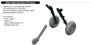 Additions (3D resin printing) 1/72 Supermarine Spitfire Mk.V wheels 1/72 (designed to be used with Eduard kits)