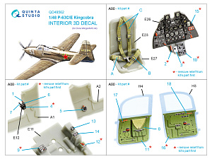 P-63C/E Kingcobra 3D-Printed & coloured Interior on decal paper (Dora Wings/AMG)