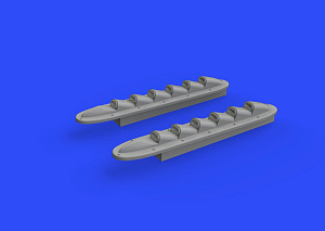 Additions (3D resin printing) 1/48 Hawker Typhoon Mk.Ib exhaust stacks with fairing (designed to be used with Eduard kits and Hasegawa kits)