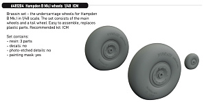 Additions (3D resin printing) 1/48 Handley-Page Hampden B Mk.I wheels 1/48 (designed to be used with ICM UA UK kits)