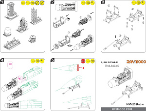 Additions (3D resin printing) 1/48 Collection of 4 sets for MiG-25 (Radar) (Raymoco)