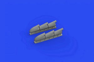 Additions (3D resin printing) 1/48 Supermarine Spitfire Mk.V three-stacks exhausts rounded (designed to be used with Eduard kits) 