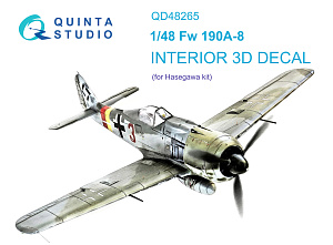 Fw 190A-8 3D-Printed & coloured Interior on decal paper (Hasegawa)