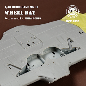 Additions (3D resin printing) 1/48 Hawker Hurricane Mk.II Wheel bay (designed to be used with Arma Hobby kits) (MCC)