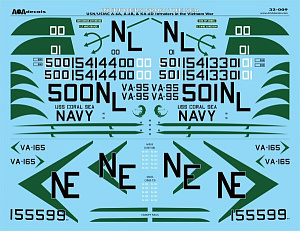 Decal 1/32INTRUDERS FROM THE SEA¶USN/USMC Grumman A-6A, A-6B, & KA-6D Intruders in the Vietnam War  (AOA Decals)