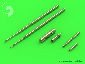 Aircraft detailing sets (brass) 1/72 Mikoyan MiG-17A/MiG-17P/MiG-17F (Fresco A, B, C) - 37mm and 23mm gun barrels set & Pitot Tubes