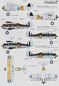 Decal 1/48 Fleet Air Arm Gloster Sea Gladiator Mk.I , Fairey Fulmar, Blackburn Skua (Xtradecal)