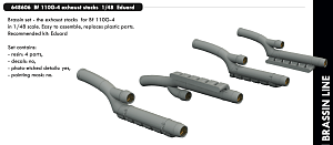 Additions (3D resin printing) 1/48 Messerschmitt Bf-110G-4 exhaust stacks (designed to be used with Eduard kits) 