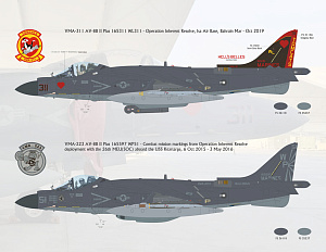Decal 1/32  McDonnell-Douglas AV-8B Harrier II Plus "Hell Raising Harriers"  (Flying Leathernecks)