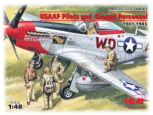 Figures (resin) 1/48 USAAF Pilots and Ground Personnel (ICM)