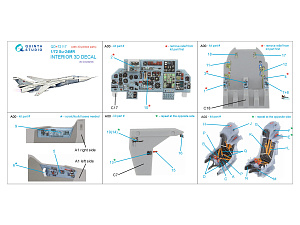 Su-24MR 3D-Printed & coloured Interior on decal paper (Zvezda) (with 3D-printed resin part)