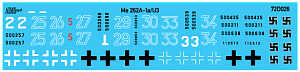 Decal 1/72 Messerschmitt Me-262A-1a/U3 (Aims)