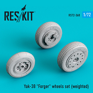 Additions (3D resin printing) 1/72 Yakovlev Yak-38 Forger wheels set (bulged tyre/weighted effect) (ResKit)