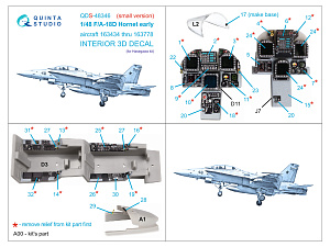 FA-18D early 3D-Printed & coloured Interior on decal paper (Hasegawa) (Small version)