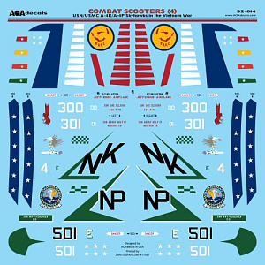 Decal 1/32 Combat Scooters (4) - USN/USMC Douglas A-4E/A-4F Skyhawks in the Vietnam War(AOA Decals)