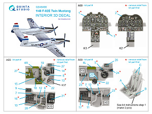 F-82E Twin Mustang 3D-Printed & coloured Interior on decal paper (Modelsvit)