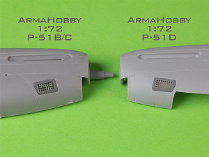 Aircraft detailing sets (resin) 1/48 P-51 Mustang - carburator air filter cover - standard holed type (Arma Hobby)