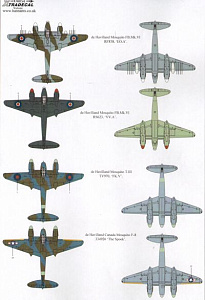 Decal 1/48 de Havilland Mosquito T.Mk.III, B.Mk.IV, FB.Mk.VI, (7) (Xtradecal)