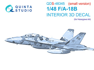 F/A-18B 3D-Printed & coloured Interior on decal paper (Hasegawa) (Small version)